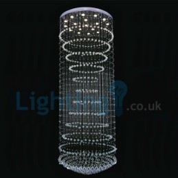 Lustre moderno contemporâneo, luminária pendente embutida, luz de gota de chuva de cristal
