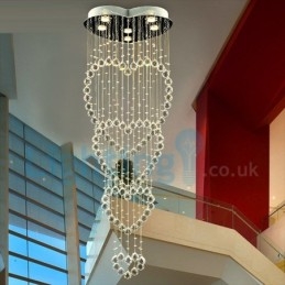 Lustre moderno contemporâneo, luminária pendente embutida, luz de gota de chuva de cristal