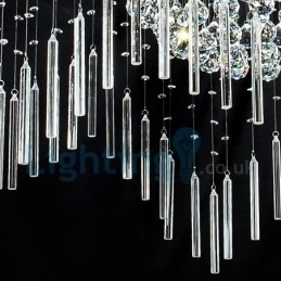 Lustre moderno contemporâneo, luminária pendente embutida, luz de gota de chuva de cristal