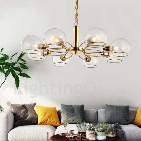 Lustre nórdico pós-moderno criativo de vidro mágico com 8 luzes Lustre nórdico pós-moderno criativo de vidro mágico com 8 luzes