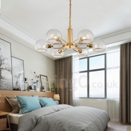 Lustre nórdico pós-moderno criativo de vidro mágico com 6 luzes
