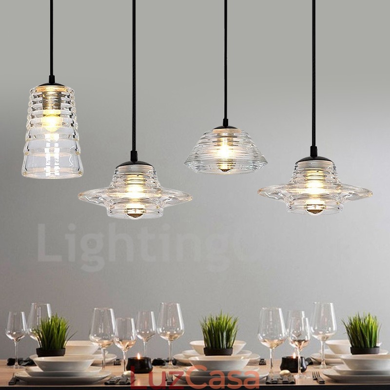 Luminária pendente de vidro de cabeça única Café