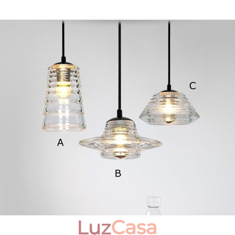 Luminária pendente de vidro de cabeça única Café