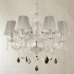 Lustre de cristal luxo moderno 1 níveis sala de estar 6 luzes