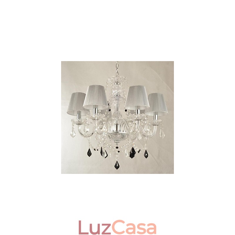 Lustre de cristal luxo moderno 1 níveis sala de estar 6 luzes