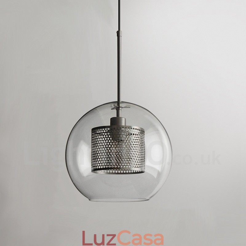 Decoração moderna minimalista estilo nórdico café bola de vidro luz pingente de cabeça única