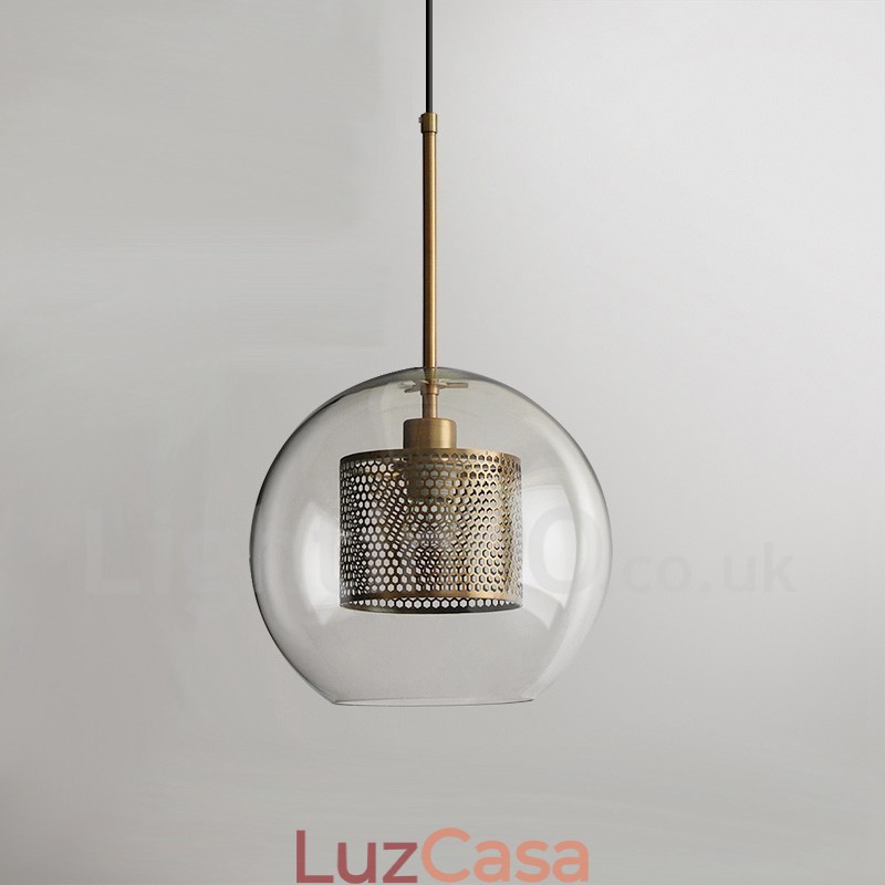 Decoração moderna minimalista estilo nórdico café bola de vidro luz pingente de cabeça única