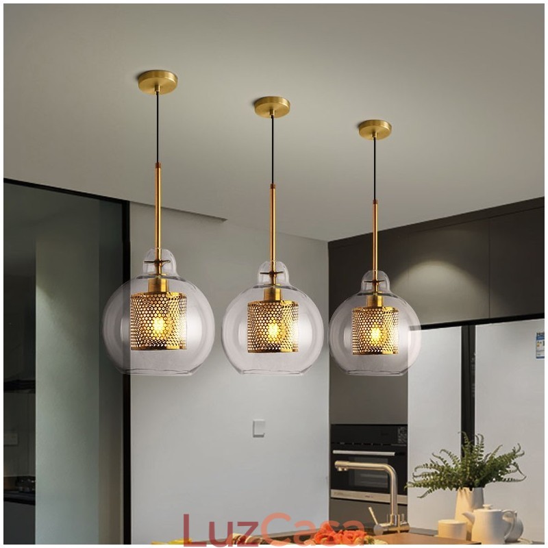Decoração moderna minimalista estilo nórdico café bola de vidro luz pingente de cabeça única
