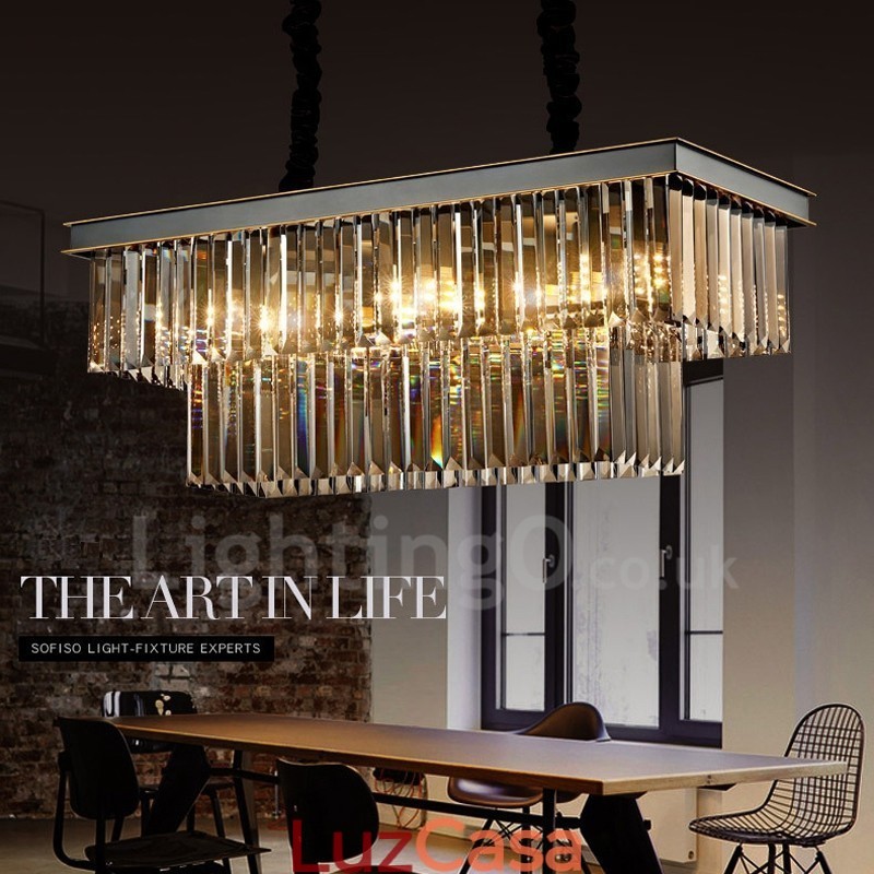 Retro Cristal Pendant Light Café Salão de Exibição