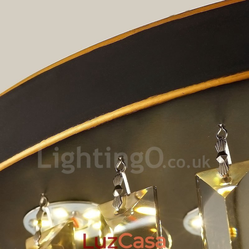 Luzes de teto de cristal cinza redondas retrô