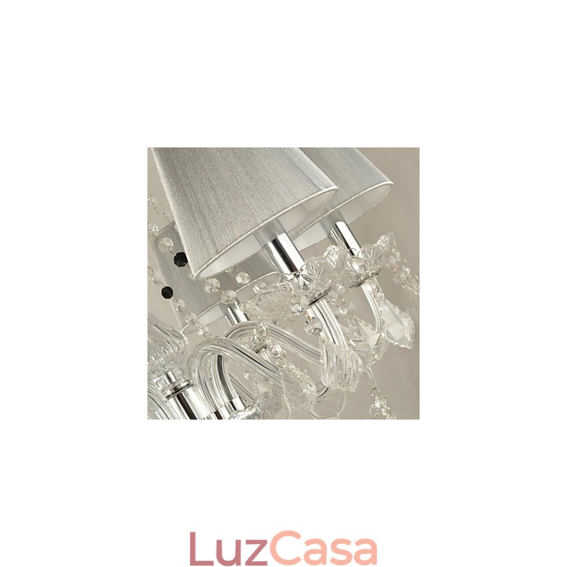 Lustre de cristal luxo moderno 1 níveis sala de estar 6 luzes