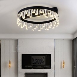 Luminária de Teto Circular Criativa Minimalista Moderna de Cristal