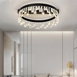 Luminária de Teto Circular Criativa Minimalista Moderna de Cristal