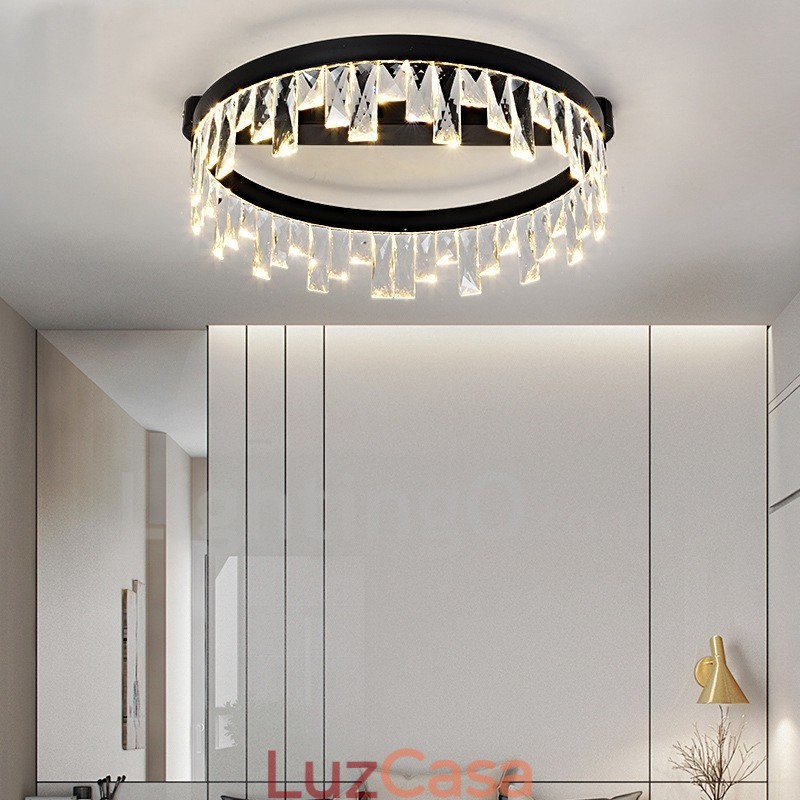 Luminária de Teto Circular Criativa Minimalista Moderna de Cristal