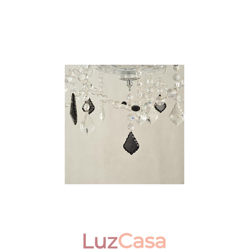 Lustre de cristal luxo moderno 1 níveis sala de estar 6 luzes