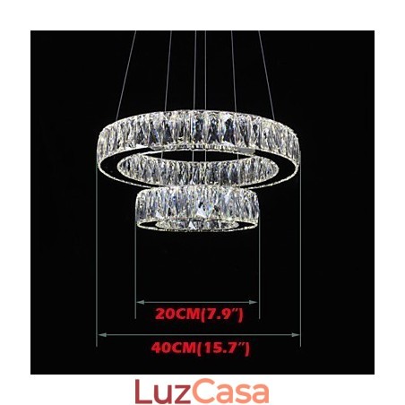 Lustre de cristal Luzes Iluminação moderna Dois anéis D2040 K9 Grandes luminárias de teto de cristal para casa Lustre de cristal Luzes Iluminação moderna Dois anéis D2040 K9 Grandes luminárias de teto de cristal para casa