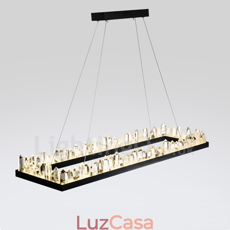 Luminária pendente retangular de cristal com design mais recente