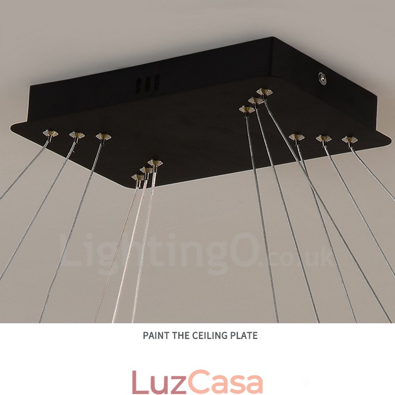 Luminária pendente de cristal nórdico Luminária pendente retangular de atmosfera Iluminação pós-moderna