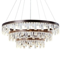Luminária pendente de cristal com design circular moderno