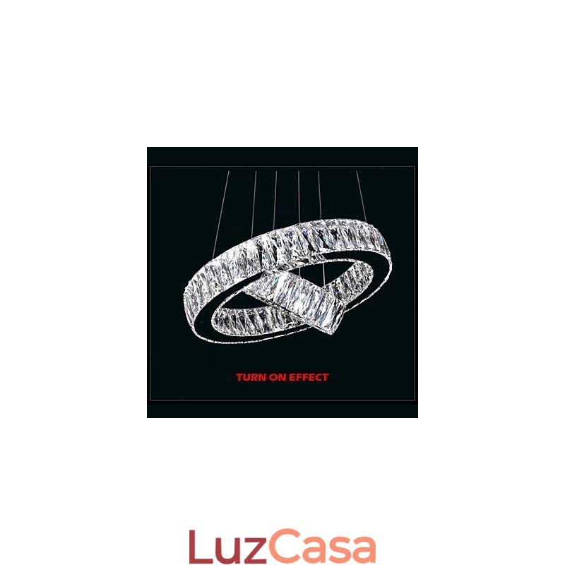 Lustre de cristal Luzes Iluminação moderna Dois anéis D2040 K9 Grandes luminárias de teto de cristal para casa