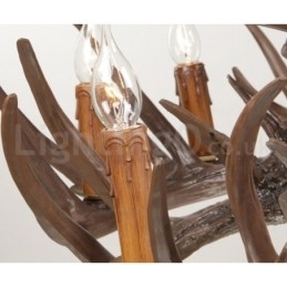 Lustre de chifre retrô artístico rústico de 9 luzes
