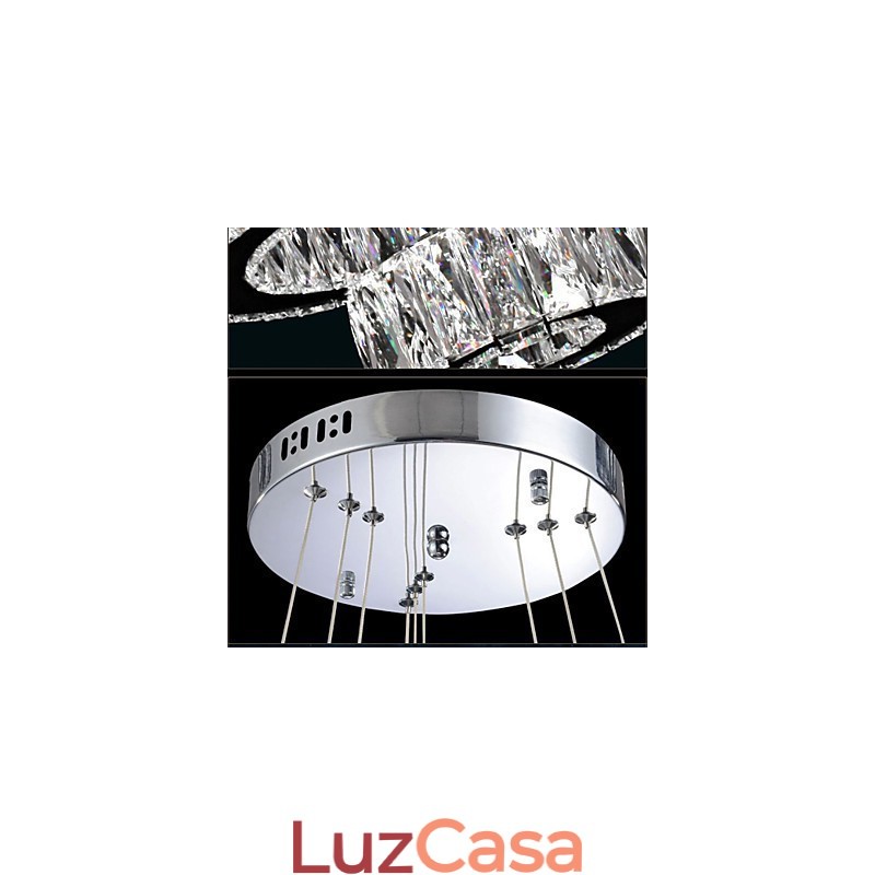 Lustre de cristal Luzes Iluminação moderna Dois anéis D2040 K9 Grandes luminárias de teto de cristal para casa