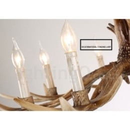 Lustre de vela vintage com chifres retrô artístico rústico de 6 luzes