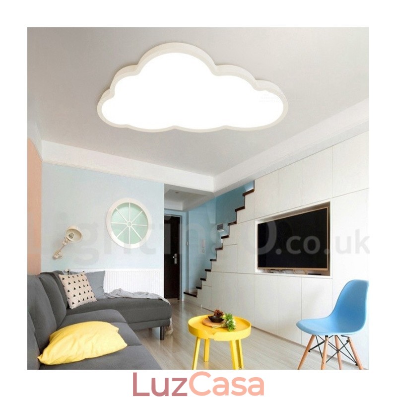 Nuvens ultrafinas reguláveis, estilo nórdico moderno e contemporâneo, luzes de teto embutidas com sombra de acrílico e controle remoto, também podem ser usadas como luz de parede