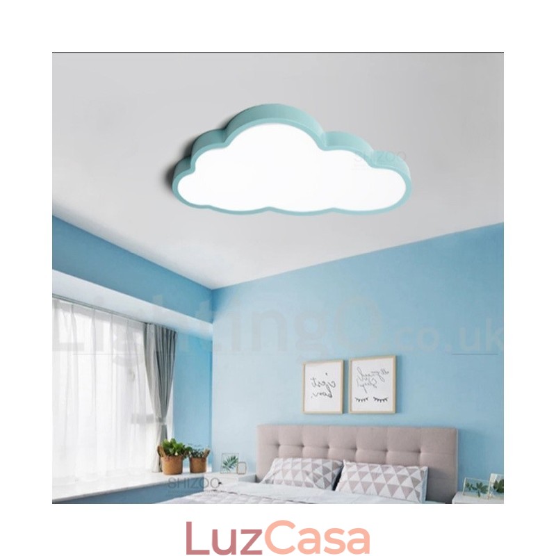 Nuvens ultrafinas reguláveis, estilo nórdico moderno e contemporâneo, luzes de teto embutidas com sombra de acrílico e controle remoto, também podem ser usadas como luz de parede