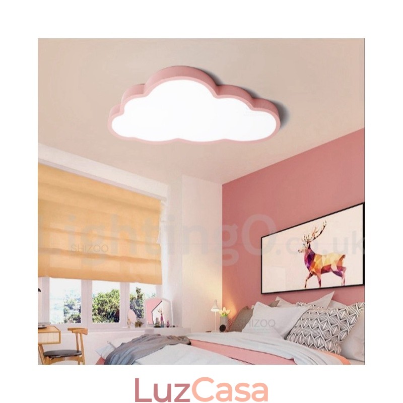 Nuvens ultrafinas reguláveis, estilo nórdico moderno e contemporâneo, luzes de teto embutidas com sombra de acrílico e controle remoto, também podem ser usadas como luz de parede