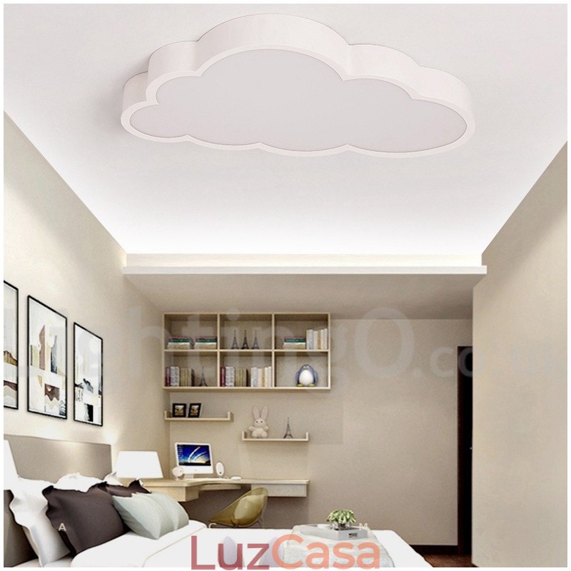 Nuvens ultrafinas reguláveis, estilo nórdico moderno e contemporâneo, luzes de teto embutidas com sombra de acrílico e controle remoto, também podem ser usadas como luz de parede