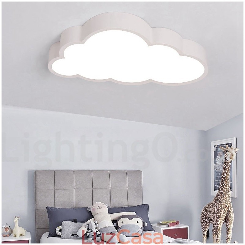 Nuvens ultrafinas reguláveis, estilo nórdico moderno e contemporâneo, luzes de teto embutidas com sombra de acrílico e controle remoto, também podem ser usadas como luz de parede