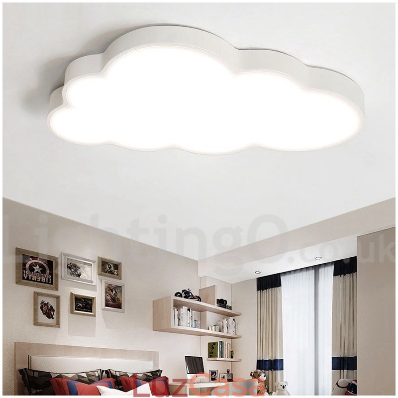 Nuvens ultrafinas reguláveis, estilo nórdico moderno e contemporâneo, luzes de teto embutidas com sombra de acrílico e controle remoto, também podem ser usadas como luz de parede