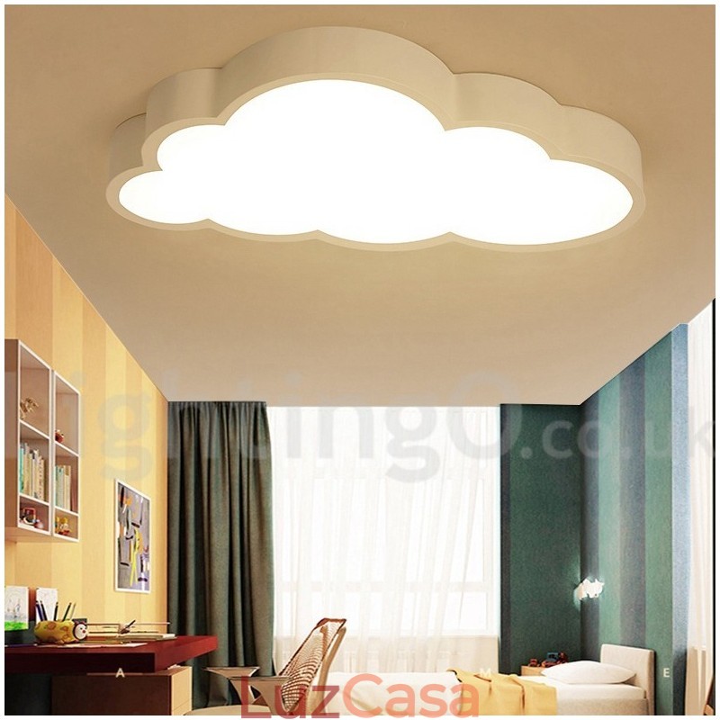 Nuvens ultrafinas reguláveis, estilo nórdico moderno e contemporâneo, luzes de teto embutidas com sombra de acrílico e controle remoto, também podem ser usadas como luz de parede