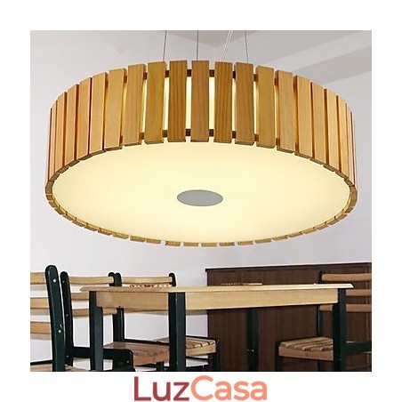 Lustre Mini Estilo Lanterna Madeira Bambu