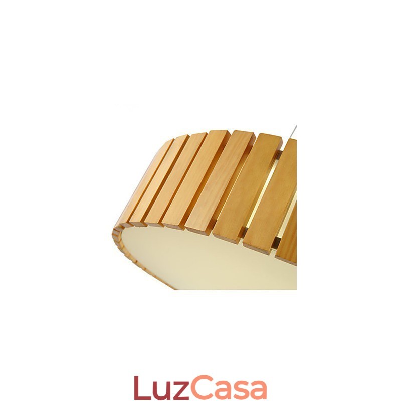 Lustre Mini Estilo Lanterna Madeira Bambu