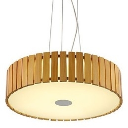 Lustre Mini Estilo Lanterna Madeira Bambu