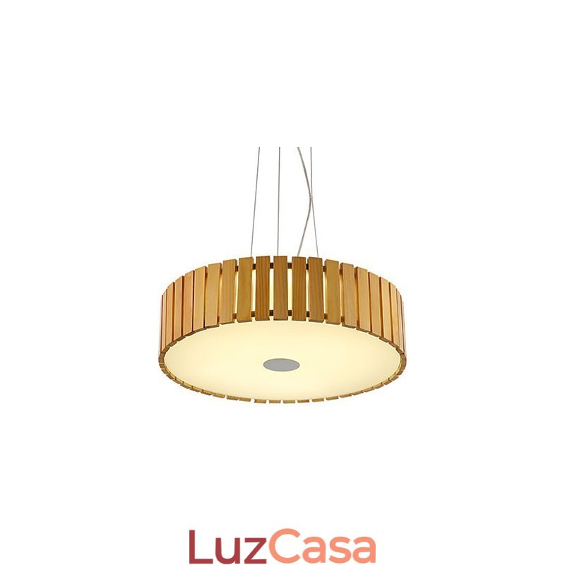 Lustre Mini Estilo Lanterna Madeira Bambu