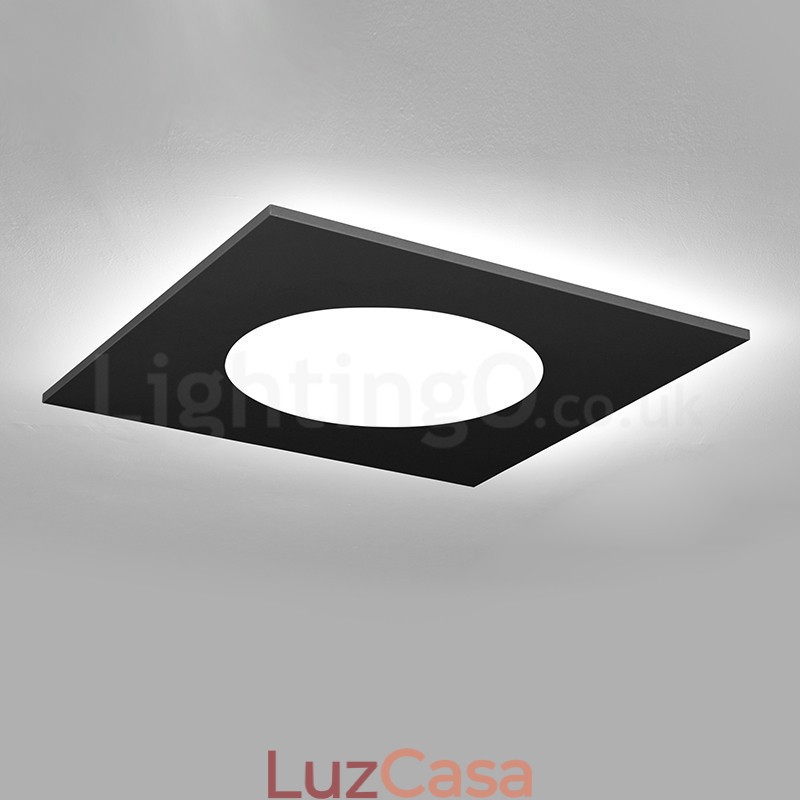Luminária de teto moderna, elegante, quadrada, fina e embutida