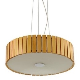 Lustre Mini Estilo Lanterna Madeira Bambu