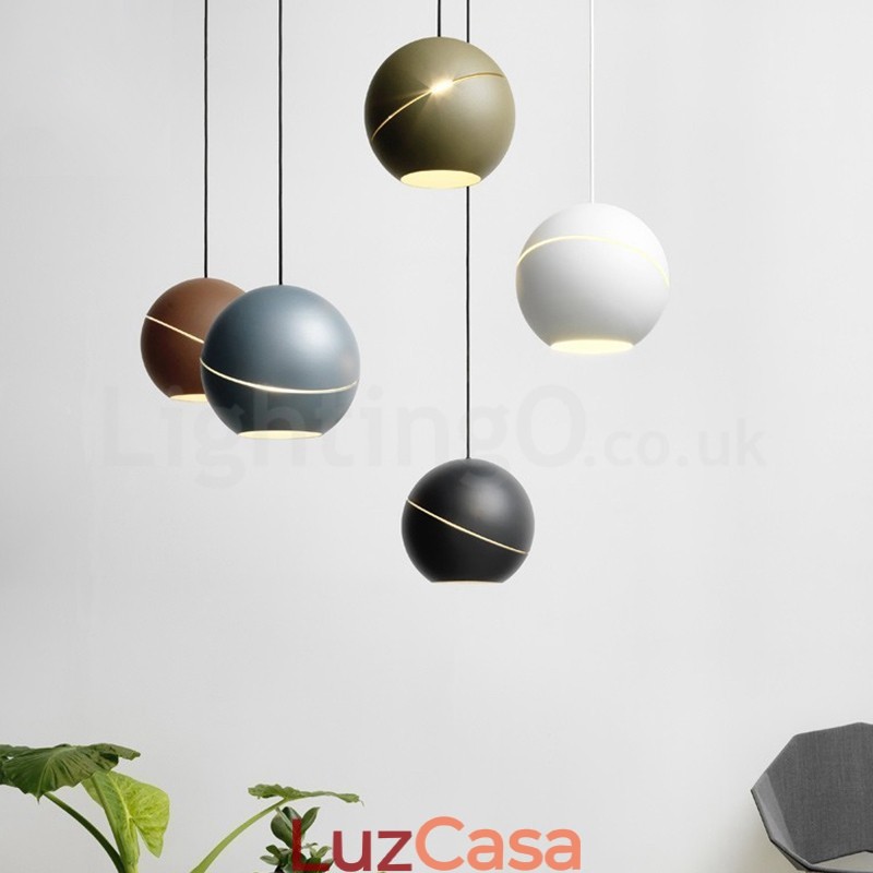Luminária pendente moderna de cabeceira em forma de bola Luminária pendente