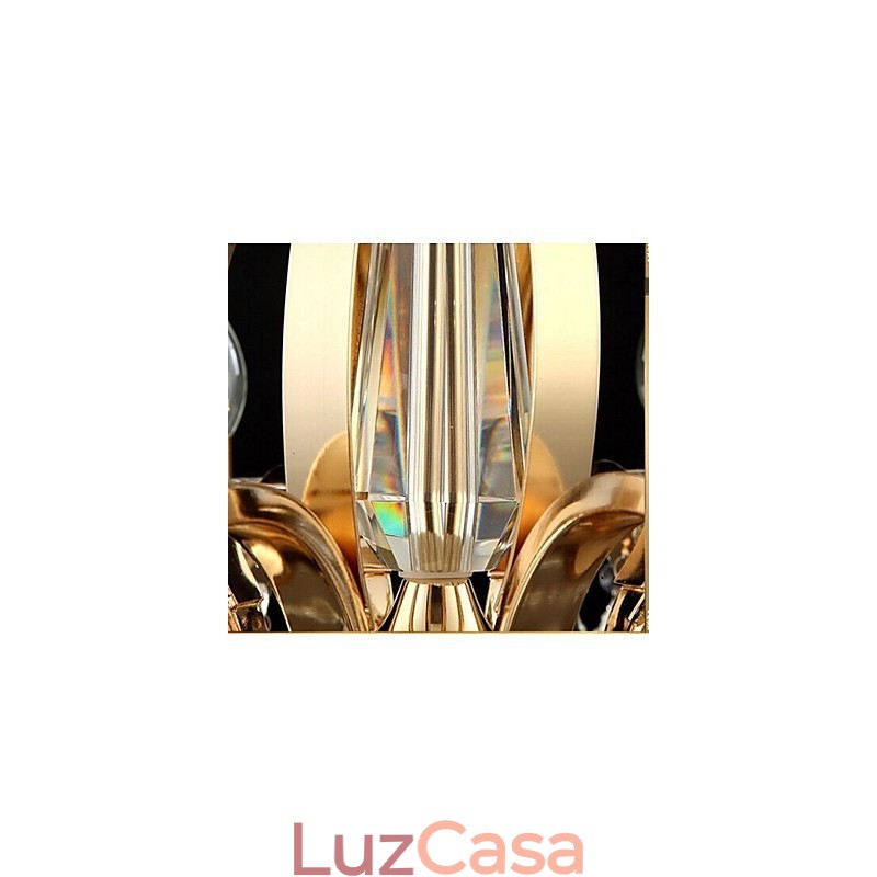Lustre de cristal de ferro forjado de ouro de alta qualidade 6 luzes
