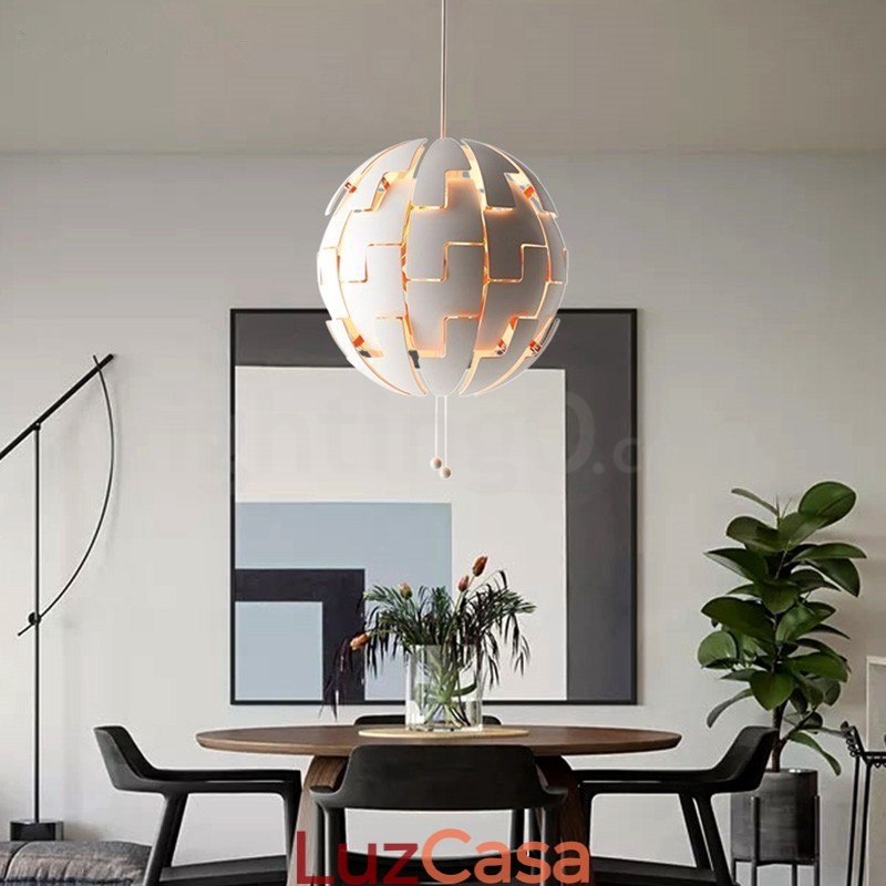 Lustre nórdico moderno bola pingente luz