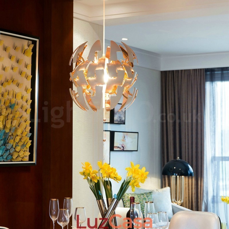 Lustre nórdico moderno bola pingente luz