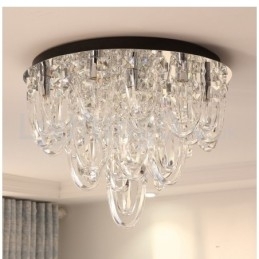 Luminária de teto embutida de cristal de luxo, poste moderno