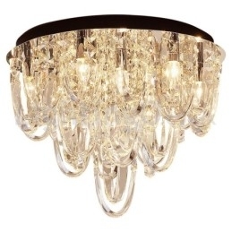 Luminária de teto embutida de cristal de luxo, poste moderno