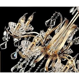 Lustre de cristal de ferro forjado de ouro de alta qualidade 6 luzes