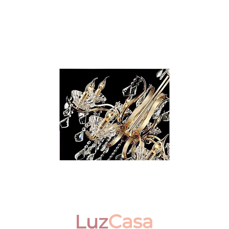 Lustre de cristal de ferro forjado de ouro de alta qualidade 6 luzes