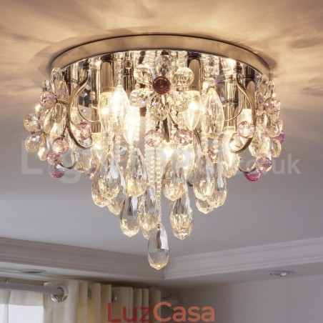 Luzes de teto de cristal redondas de luxo embutidas Luzes de teto de cristal redondas de luxo embutidas