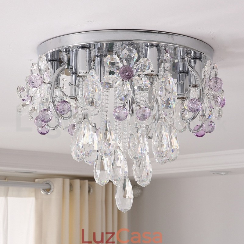 Luzes de teto de cristal redondas de luxo embutidas